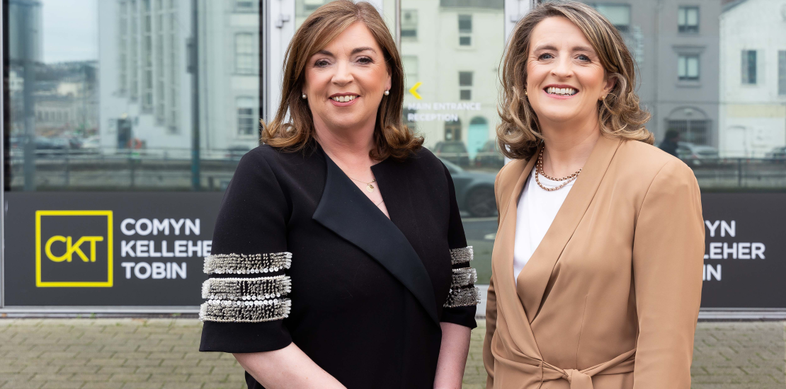 Debbie Moore and Patrice O'Keeffe outside Comyn Kelleher Tobin's Office